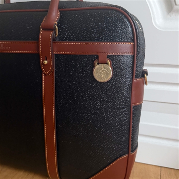 Mulberry Heritage Briefcase Black-Cognac 